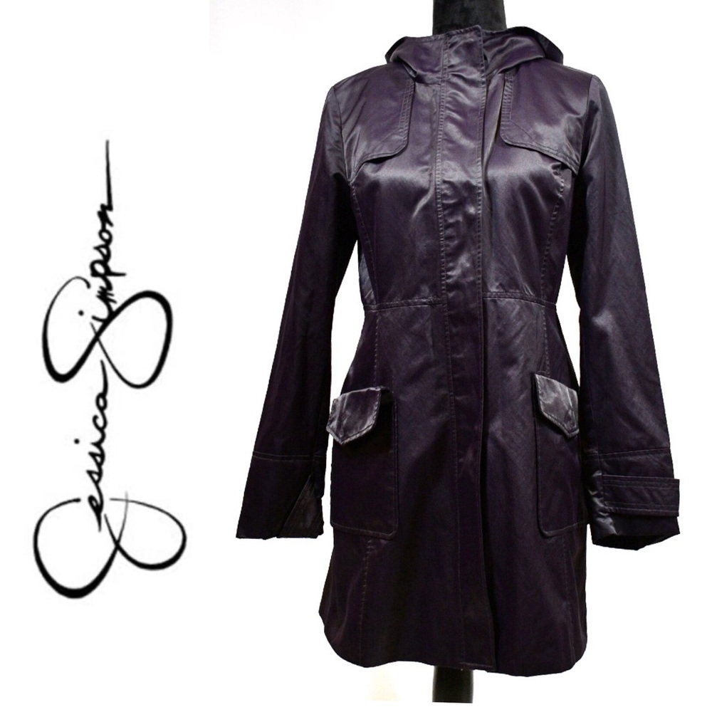 Jessica Simpson Rain Trench Coat Purple Size S